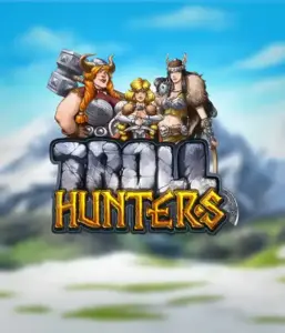 Immerse yourself in "Troll Hunters," where valiant Viking warriors stand ready to battle their foes. The logo displays a male and female Viking, equipped with weapons, with a cold mountainous backdrop. They radiate bravery and might, capturing the essence of the game's adventurous theme.